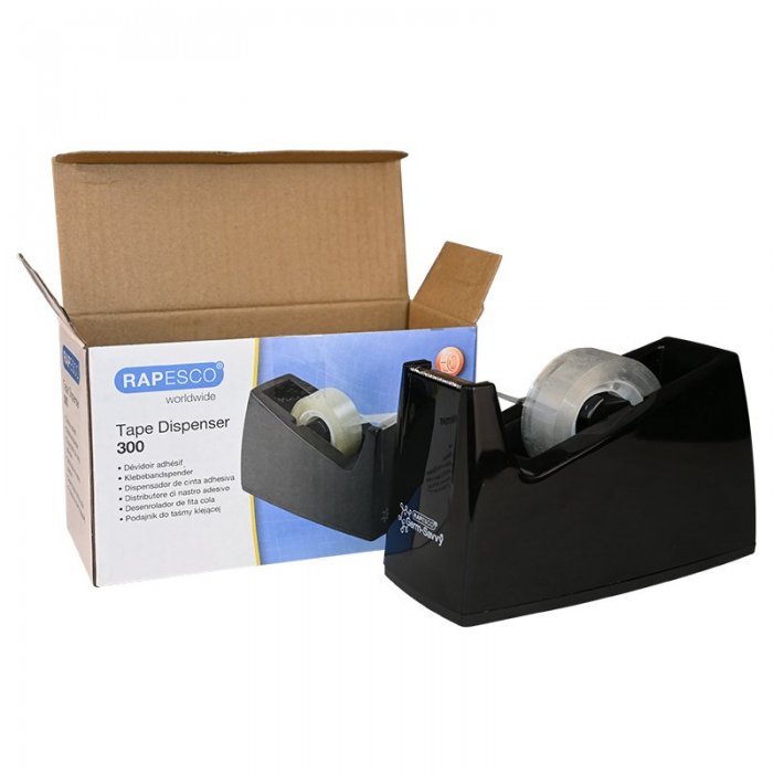 Dispenser cu Nisip pentru Banda Adeziva Rapesco, 19 mm x 33 m, Negru Latime Banda 19 mm, Utilizare Manuala, Lungimea maxima a...