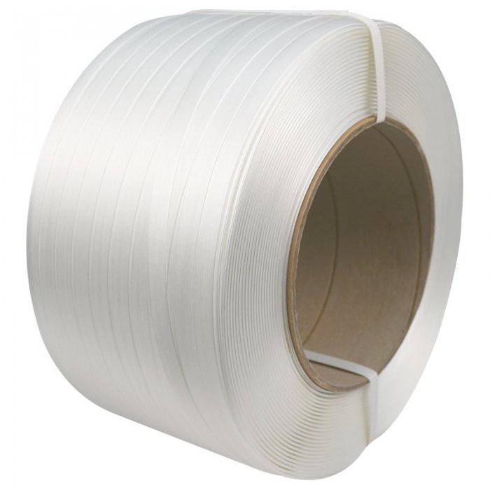 Banda PES Netesuta Compozit, Alb, 19 mm x 650 m, 600 kg, Tub 200 mm Lungime 650 m, Latime 19 mm, Rezistenta 600 kg, Culoare A...