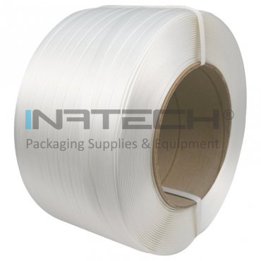 Banda PES Netesuta Compozit, Alb, 19 mm x 650 m, 600 kg, Tub 200 mm Lungime 650 m, Latime 19 mm, Rezistenta 600 kg, Culoare Alb, Diametru Tub 200 mm