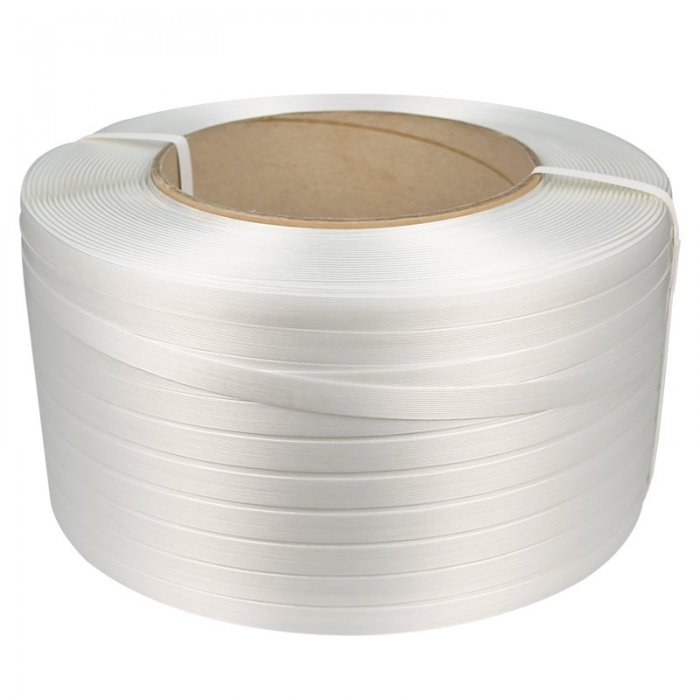 Banda PES Netesuta Compozit, Alb, 19 mm x 650 m, 600 kg, Tub 200 mm Lungime 650 m, Latime 19 mm, Rezistenta 600 kg, Culoare A...