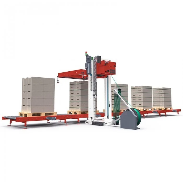 Masina Automata Pentru Legarea Orizontala A Paletilor-Masini de legat integrate in linia de productie